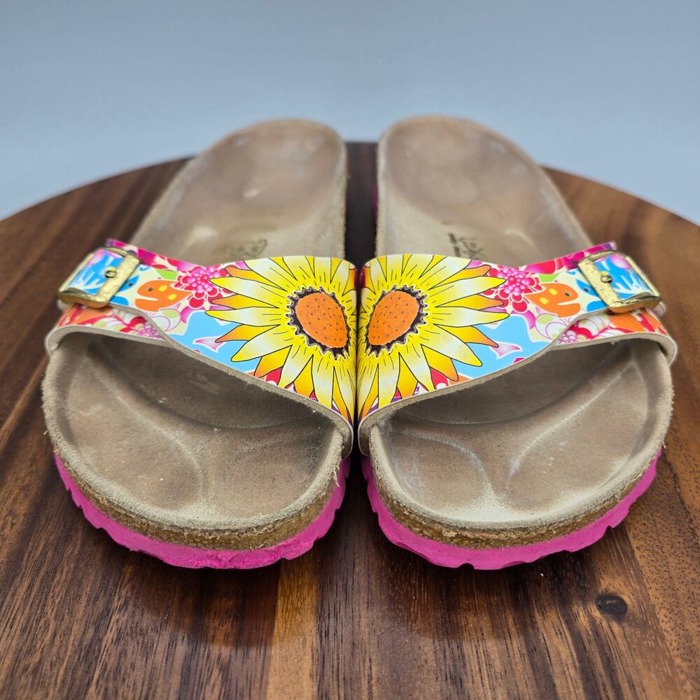 Birkenstock Birkis Sandals Women's 6 37 Floral Buckle Strap Comfort Madrid - Picture 2 of 8